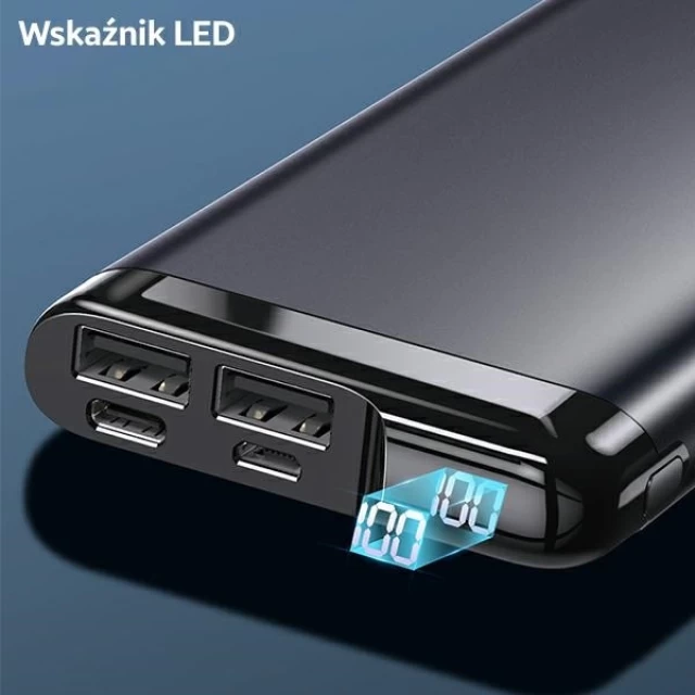 Портативное зарядное устройство Usams PB55 Powerbank 10000mAh 2xUSB Grey (10KCD14801)