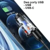 Автомобільний зарядний пристрій Usams US-CC127 C25 PD/QC 42.5W USB-A | USB-C Transparent Blue (CC127CC02)