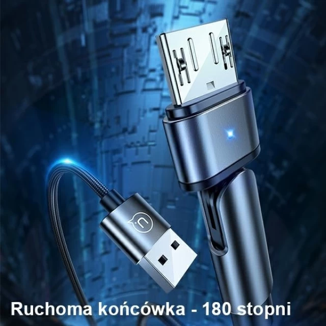 Кабель Usams US-SJ478 U60 Rotatable USB-A to Micro-USB 2A 1m Green (SJ478USB02)