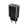 Мережевий зарядний пристрій Usams US-CC121 T35 PD/QC 20W USB-C | USB-A Black (CC121TC02)