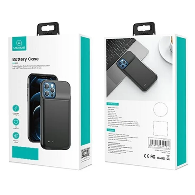 Чохол-акумулятор Usams PowerCase 2500mAh для iPhone 12 mini Black (2K5CD15601)