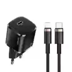 Сетевое зарядное устройство Usams T36 mini PD 20W USB-C Black with USB-C to Lightning Cable (XFKXLOGTL01)
