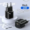 Мережевий зарядний пристрій Usams T36 mini PD 20W USB-C Black with USB-C to Lightning Cable (XFKXLOGTL01)