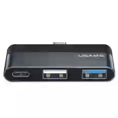 USB-хаб Usams SJ490 3-in-1 USB-C to USB-A 2.0 | USB-A 3.0 | USB-C Grey (SJ490HUB01)