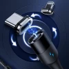 Кабель Usams US-SJ495 U66 Magnetic PD/FC USB-C to USB-C | Lightning 60W 1.2m Black (SJ495USB01)