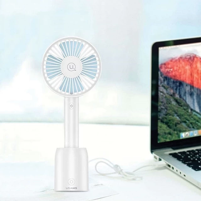 Ручний вентилятор Usams ZB039 Portable Cooling Fan with Detachable Docking Station White (ZB39MF01)