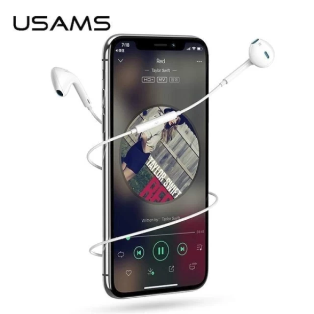 Навушники Usams EP-22 Stereo Earphones 3.5mm White (HSEP2201)