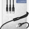 Кабель Usams U5 USB-A to Lightning/micro USB/USB-C 1.5 m Black (SJ2193IN10)