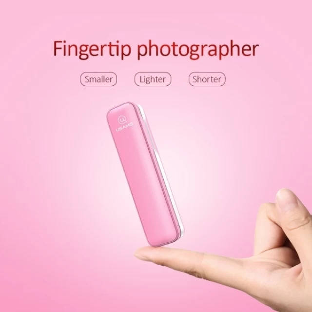 Монопод Usams ZB052 Selfie Stick M1 Mini 3.5mm Pink (ZB5201)