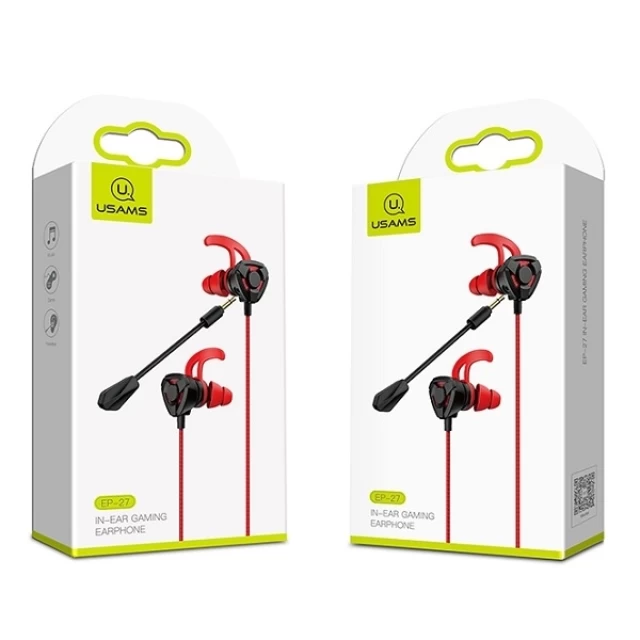 Навушники Usams SJ262 EP-27 Gaming Headphones 3.5mm Red (HSEP2701)