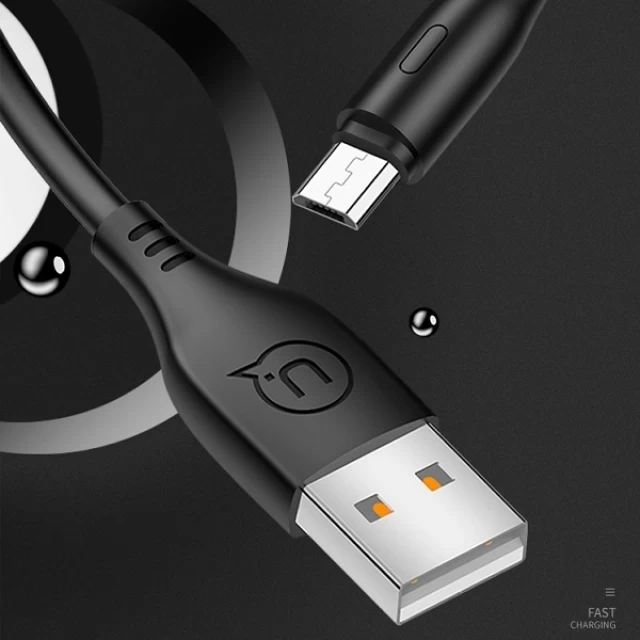 Кабель Usams US-SJ268 U18 FC USB-A to Micro-USB 2A 1m Black (SJ268USB01)