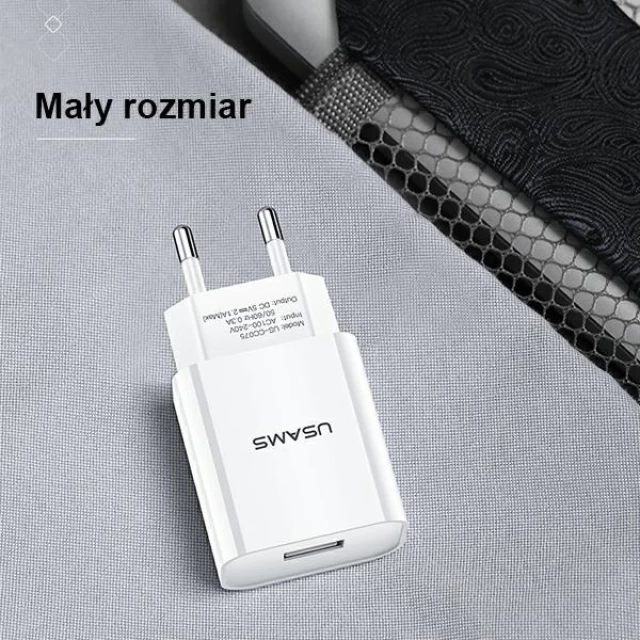 Мережевий зарядний пристрій Usams T18 2.1A USB-A White (CC075TC01)