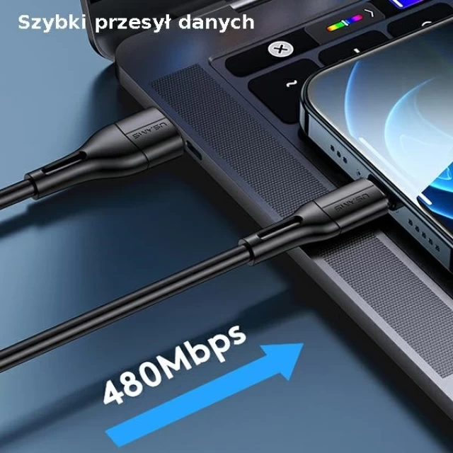 Кабель Usams US-SJ500 U68 FC USB-A to Lightning 2A 1m Black (SJ500USB01)