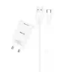 Мережевий зарядний пристрій Usams T21 2.1A USB-A White with USB-A to USB-C Cable (T21OCTC01)