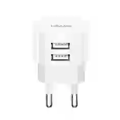 Сетевое зарядное устройство Usams US-CC080 T20 2xUSB-A 2.1A White (CC80TC01)