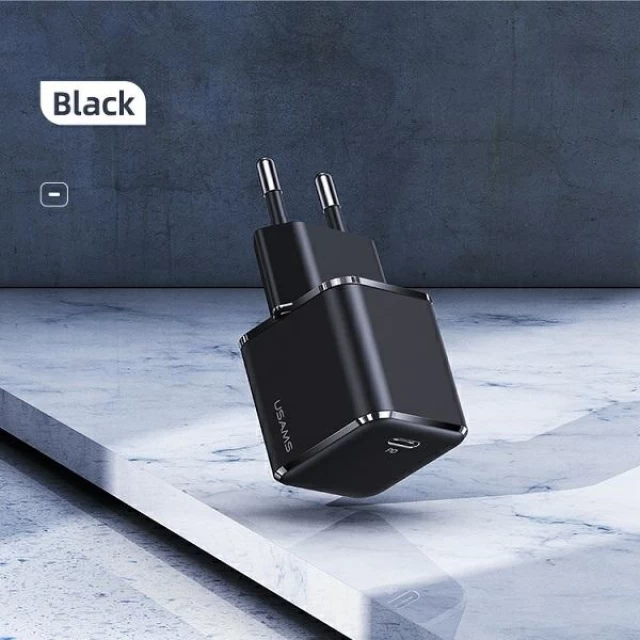 Мережевий зарядний пристрій Usams US-CC140 T42 mini PD/QC 25W USB-C Black (CC140TC01)