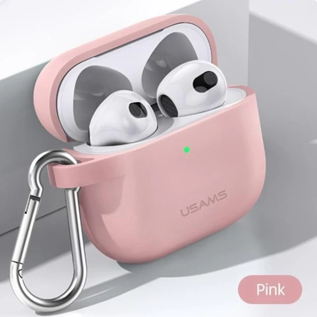 Чехол для наушников Usams Silicone Case для Apple AirPods 3 Pink (BH741AP03)