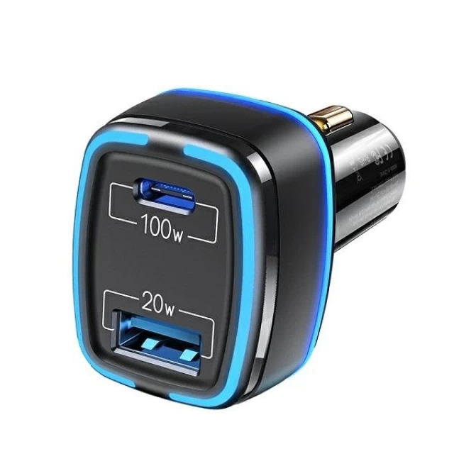 Автомобільний зарядний пристрій Usams US-CC142 C24 PD/FC/FC 120W USB-C | USB-A Black (CC142TC01)