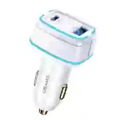 Автомобільний зарядний пристрій Usams US-CC142 C24 PD/FC/FC 120W USB-C | USB-A White (CC142TC02)