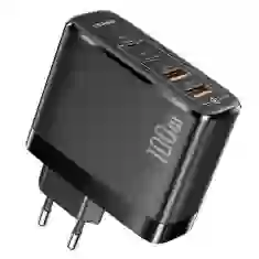 Мережевий зарядний пристрій Usams US-CC145 T44 PD/FC/QC 100W 2xUSB-C | 2xUSB-A Black (CC145TC01)