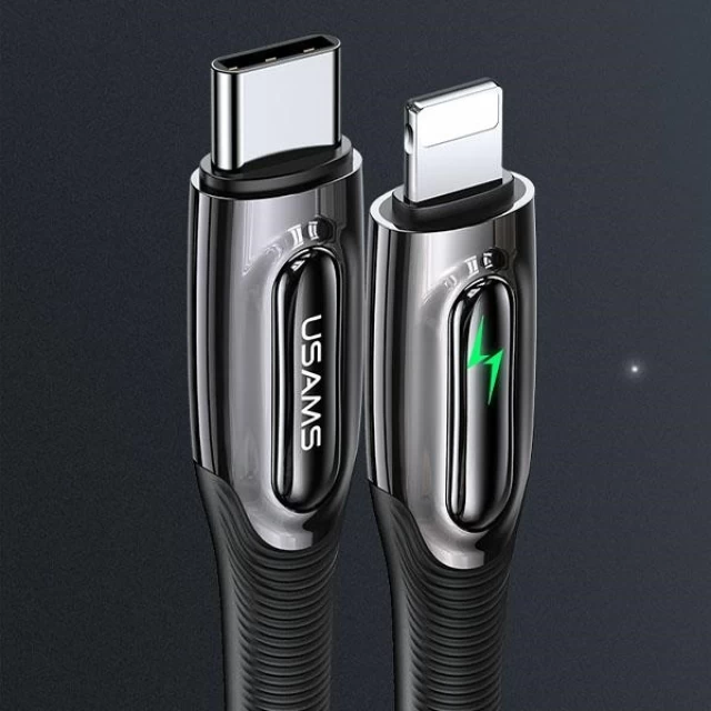 Кабель Usams US-SJ518 Smart Power-off PD USB-C to Lightning 20W 1.2m Dark Green (SJ518USB02)