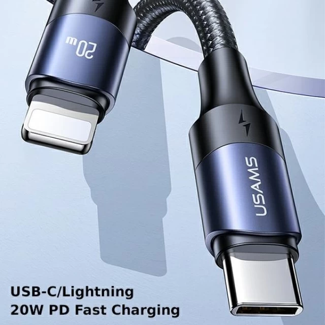 Кабель Usams US-SJ521 U71 PD | FC USB-C to Lightning 20W 1.2m Black (SJ521USB01)