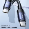 Кабель Usams US-SJ524 U71 PD | FC USB-C to USB-C 100W 1.2m Black (SJ524USB01)