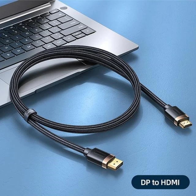 Кабель Usams US-SJ530 U74 DisplayPort to HDMI 4K HD 2m Black (SJ530HD01)