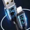 Кабель Usams US-SJ543 U78 LED FC USB-A to Lightning 2.4A 1.2m Black (SJ543USB01)