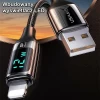 Кабель Usams US-SJ543 U78 LED FC USB-A to Lightning 2.4A 1.2m Silver/Black (SJ543USB02)