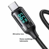 Кабель Usams US-SJ544 U78 LED FC USB-C to USB-C 6A 1.2m Black (SJ544USB01)