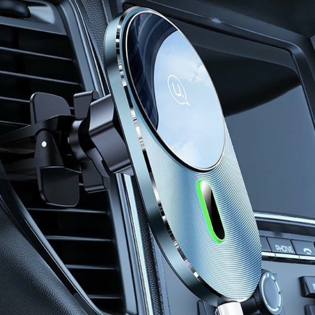 Автодержатель с функцией беспроводной зарядки Usams CD170 15W Magnetic Car Wireless Charging Grey (CD170DZ01)