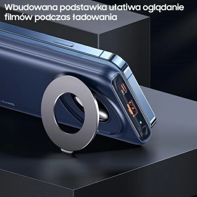Портативний зарядний пристрій Usams PB62 Magnetic Wireless Fast Charge 20W 10000mAh QC3.0/PD3.0 Blue with MagSafe (10KCD17104)