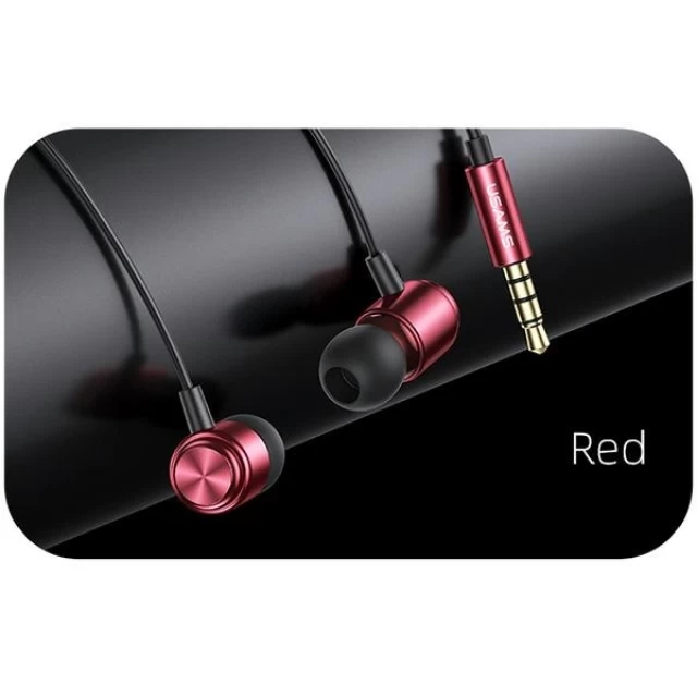 Наушники Usams SJ548 EP-44 Stereo Earphones 3.5mm Red (HSEP4402)