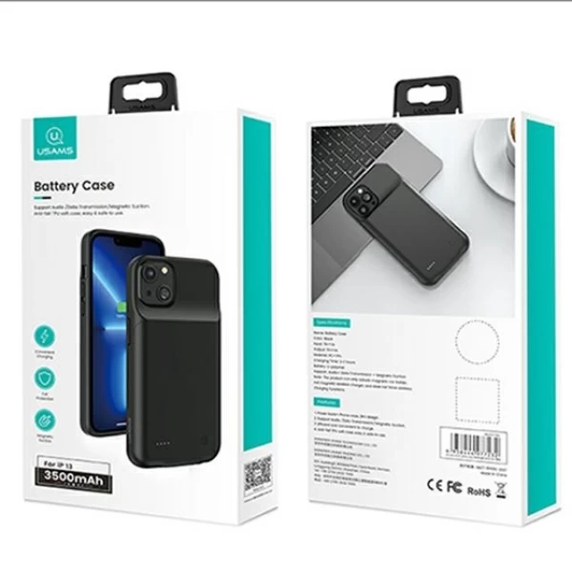 Чохол-акумулятор Usams PowerCase 3500mAh для iPhone 13 Black (3K5CD17401)