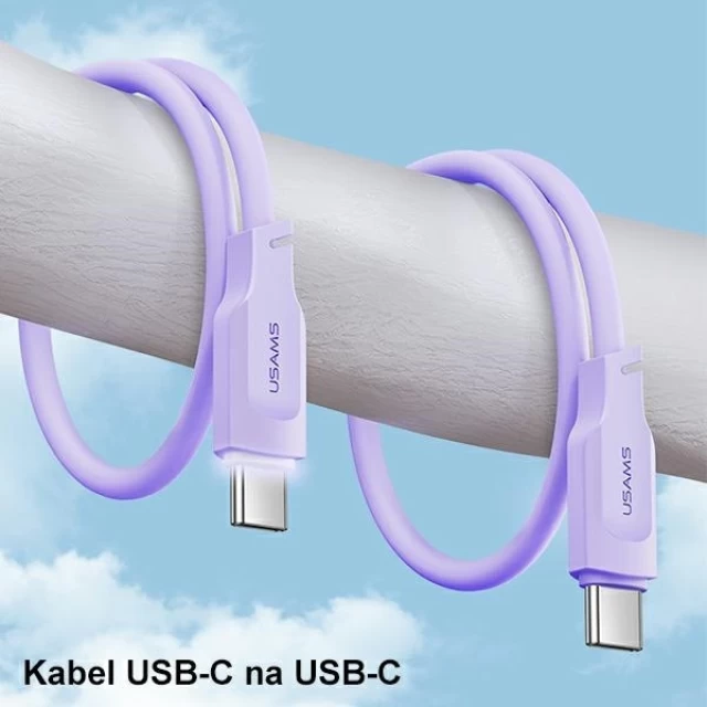 Кабель Usams US-SJ567 Lithe PD | FC USB-C to USB-C 100W 1.2m Purple (SJ567USB03)