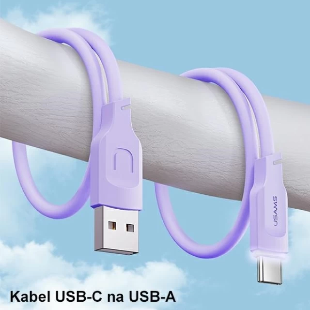 Кабель Usams US-SJ568 Lithe PD | FC PD | FC USB-A to USB-C 6A 1.2m Black (SJ568USB01)