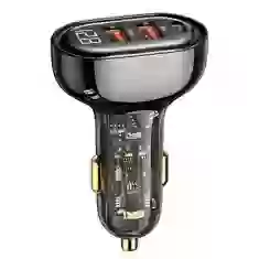 Автомобильное зарядное устройство Usams US-CC158 PD/QC 125W 2xUSB-A | USB-C Transparent Black (CC158CC01)