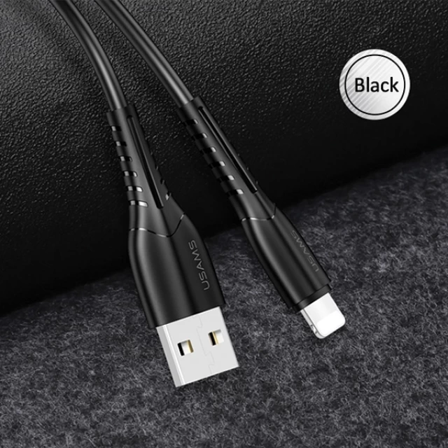 Кабель Usams US-SJ364 U35 FC USB-A to Lightning 2A 1m Black (SJ364USB01)