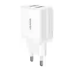 Мережевий зарядний пристрій Usams US-CC090 T24 2.1A 2xUSB-A White (CC90TC01)