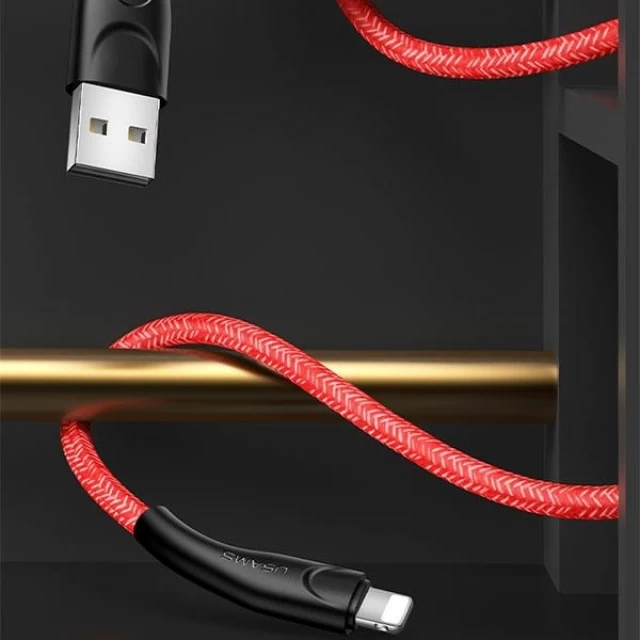 Кабель Usams US-SJ391 U41 FC USB-A to Lightning 2A 1m Red (SJ391USB02)