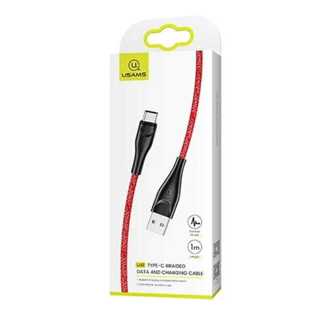 Кабель Usams US-SJ392 U41 FC USB-A to USB-C 2A 1m Red (SJ392USB02)