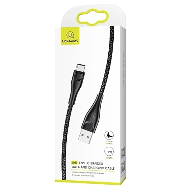Кабель Usams US-SJ398 U41 FC USB-A to USB-C 2A 3m Black (SJ398USB01)