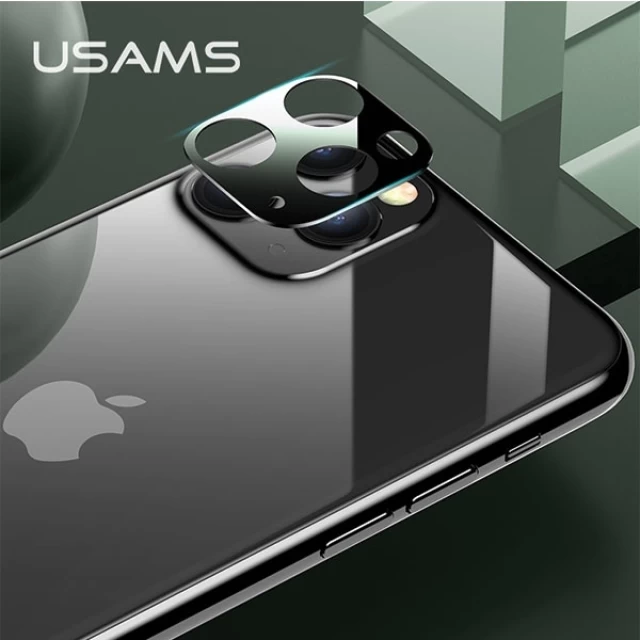 Защитное стекло Usams для камеры iPhone 11 Pro Max Camera Lens Glass Black (BH558JTT01)