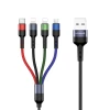 Кабель Usams US-SJ411 U26 FC 4-in-1 USB-A to USB-C | Micro-USB | 2xLightning 2A 35cm Black (SJ411USB01)