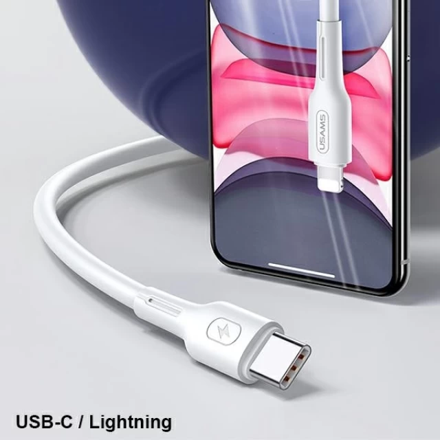 Кабель Usams US-SJ406 U43 PD | FC USB-C to Lightning 30W 1.2m Black (SJ406USB01)
