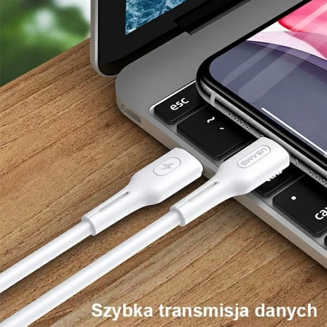 Кабель Usams US-SJ406 U43 PD | FC USB-C to Lightning 30W 1.2m White (SJ406USB02)