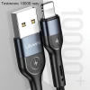 Кабель Usams US-SJ423 U48 Display FC USB-A to Lightning 2A 1.2m Black (SJ423USB01)