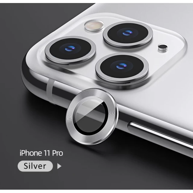 Захисне скло Usams для камери iPhone 11 Pro Metal Camera Lens Glass Silver (BH571JTT03)