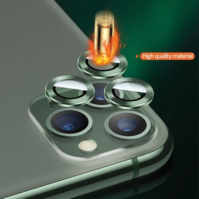 Защитное стекло Usams для камеры iPhone 11 Pro Metal Camera Lens Glass Gold (BH571JTT04)